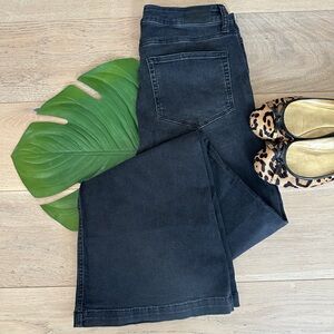 Anthro Paige Genevieve Flare Jeans Black willow boho bootcut 31x32 stretch